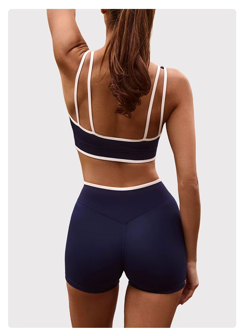 Women’s Yoga Set: Comfortable Top and Tummy-Control Compression Shorts for Gym and Fitness
