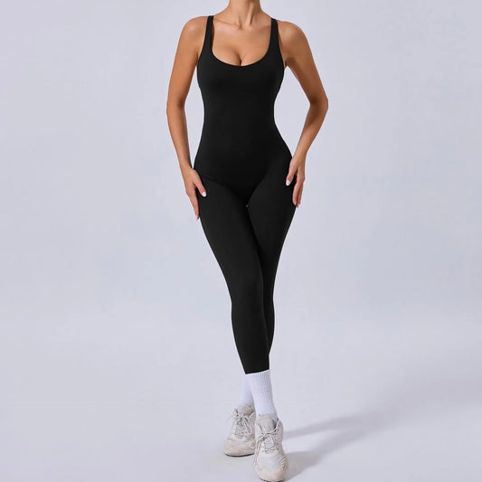 Padded Sports Jumpsuit, Women’s Fitness Gym Bodysuit, Women’s Sports Tracksuit, Athletic Activewear in Grey, Navy Blue, Beige, Coffee and Black