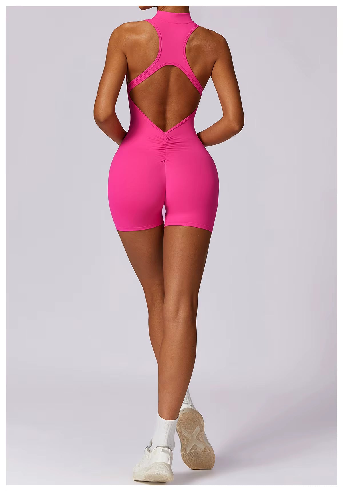 Women’s Sleeveless Jumpsuit, Tight-Fit Sportswear, Naked-Feel Bodysuit, All-in-One Casual Fitness Outfit, Athletic Wear