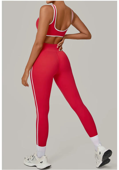 Women’s 2-Piece Yoga Set: Sports Bra with Removable Padding and High-Waisted Leggings for Fitness, Running, and Training