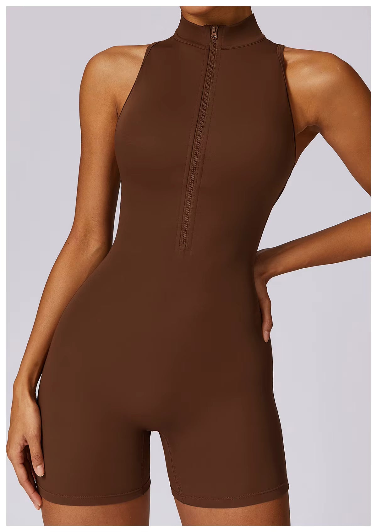 Women’s Sleeveless Jumpsuit, Tight-Fit Sportswear, Naked-Feel Bodysuit, All-in-One Casual Fitness Outfit, Athletic Wear
