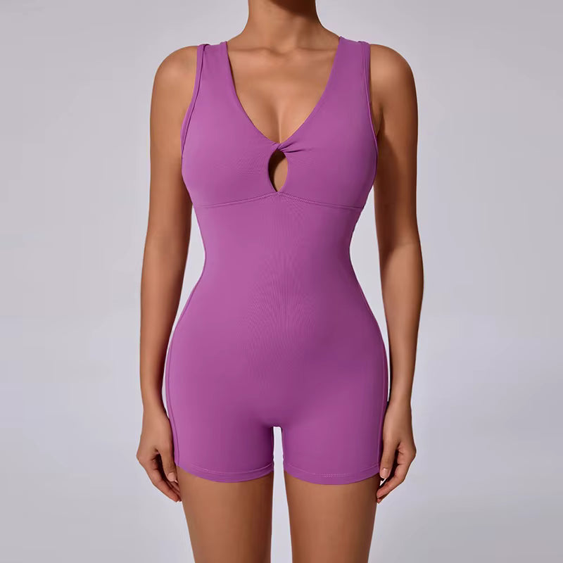 Cloud Rise Sexy Back Yoga Jumpsuit, Women’s One-Piece Gym Sports Fitness Bodysuit, Running Workout Jumpsuit, Activewear Outfit