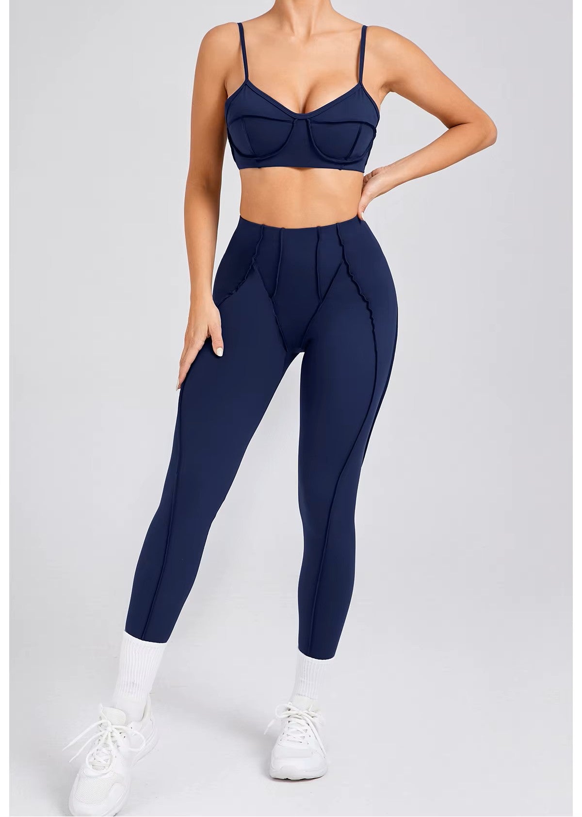 Yoga Sports Fitness Set, High-Waisted Hip-Lifting Leggings, Open-Back Sports Bra, Casual Running Workout Gym Outfit, Sexy Women’s Activewear Set