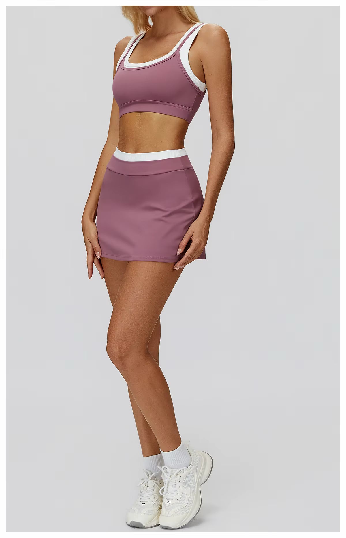 2-Piece Color Block Women’s Yoga Set, High-Waisted Casual Versatile Fitness Outfit, Fashion Sports Bra and Gym Leggings Activewear