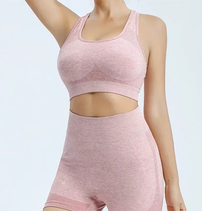 Women’s Yoga Shorts Gym Set – Sports Bras, Workout Tops for Women, Yoga Clothing, Fitness Leggings, Seamless Gym Set, Yoga Outfit Sets