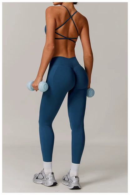 Seamless 2/3 Piece Yoga Set Women’s Gym Wear Fitness Training Outfit Sports Bra High-Waisted Leggings