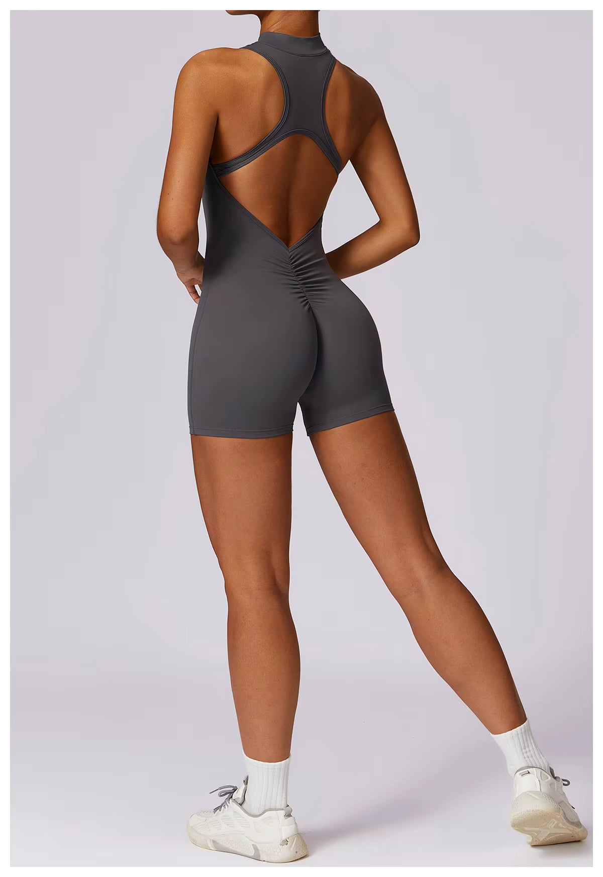 Women’s Sleeveless Jumpsuit, Tight-Fit Sportswear, Naked-Feel Bodysuit, All-in-One Casual Fitness Outfit, Athletic Wear