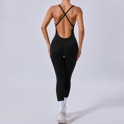 Padded Sports Jumpsuit, Women’s Fitness Gym Bodysuit, Women’s Sports Tracksuit, Athletic Activewear in Grey, Navy Blue, Beige, Coffee and Black