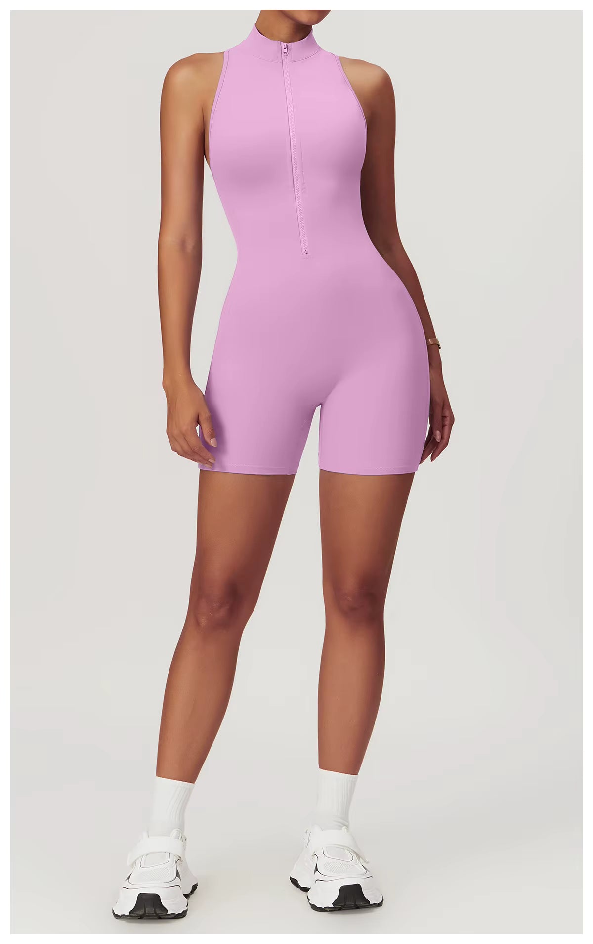 Women’s Sleeveless Jumpsuit, Tight-Fit Sportswear, Naked-Feel Bodysuit, All-in-One Casual Fitness Outfit, Athletic Wear