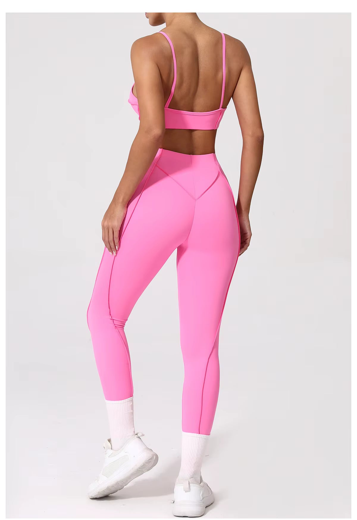 Yoga Sports Fitness Set, High-Waisted Hip-Lifting Leggings, Open-Back Sports Bra, Casual Running Workout Gym Outfit, Sexy Women’s Activewear Set