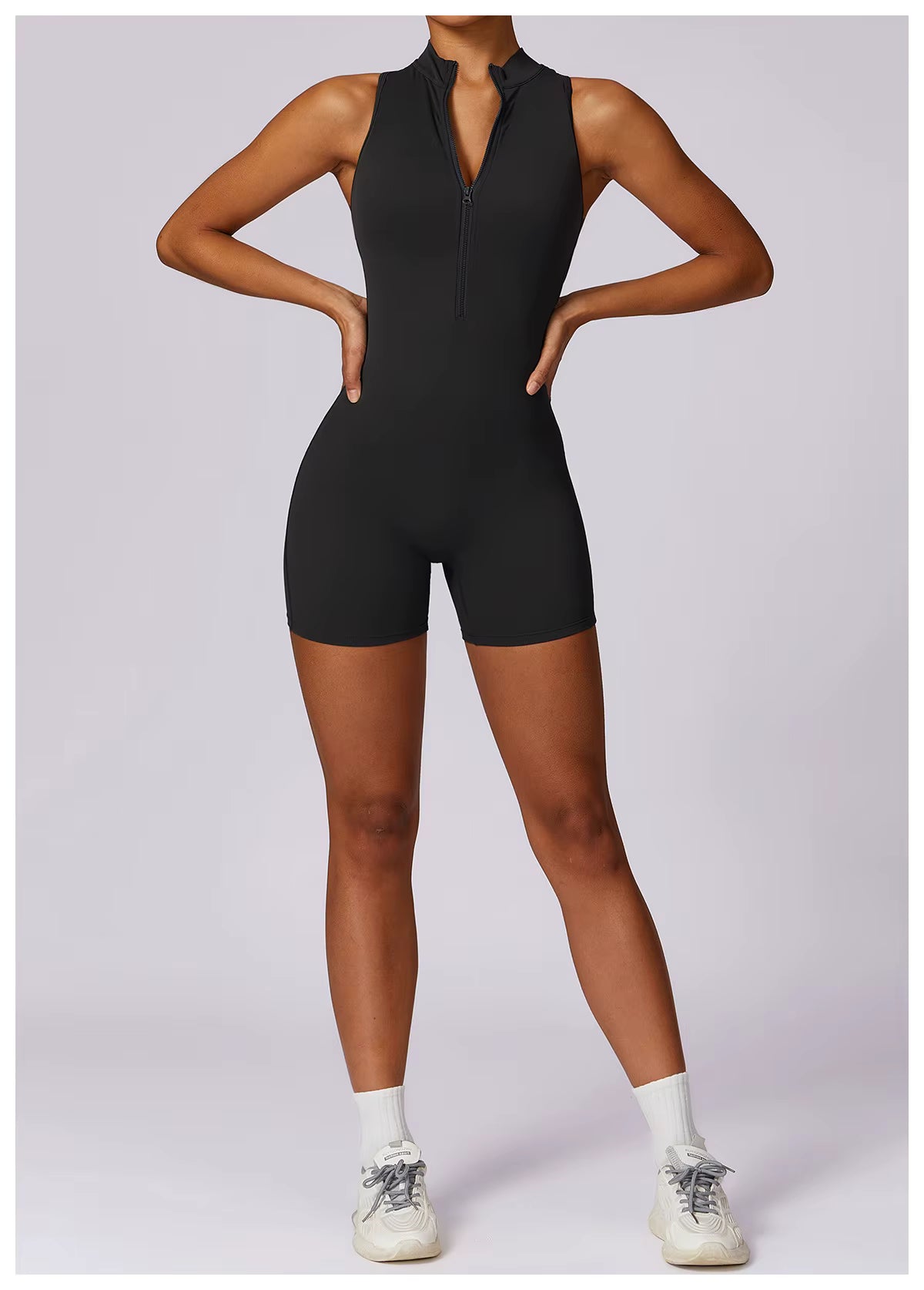 Women’s Sleeveless Jumpsuit, Tight-Fit Sportswear, Naked-Feel Bodysuit, All-in-One Casual Fitness Outfit, Athletic Wear