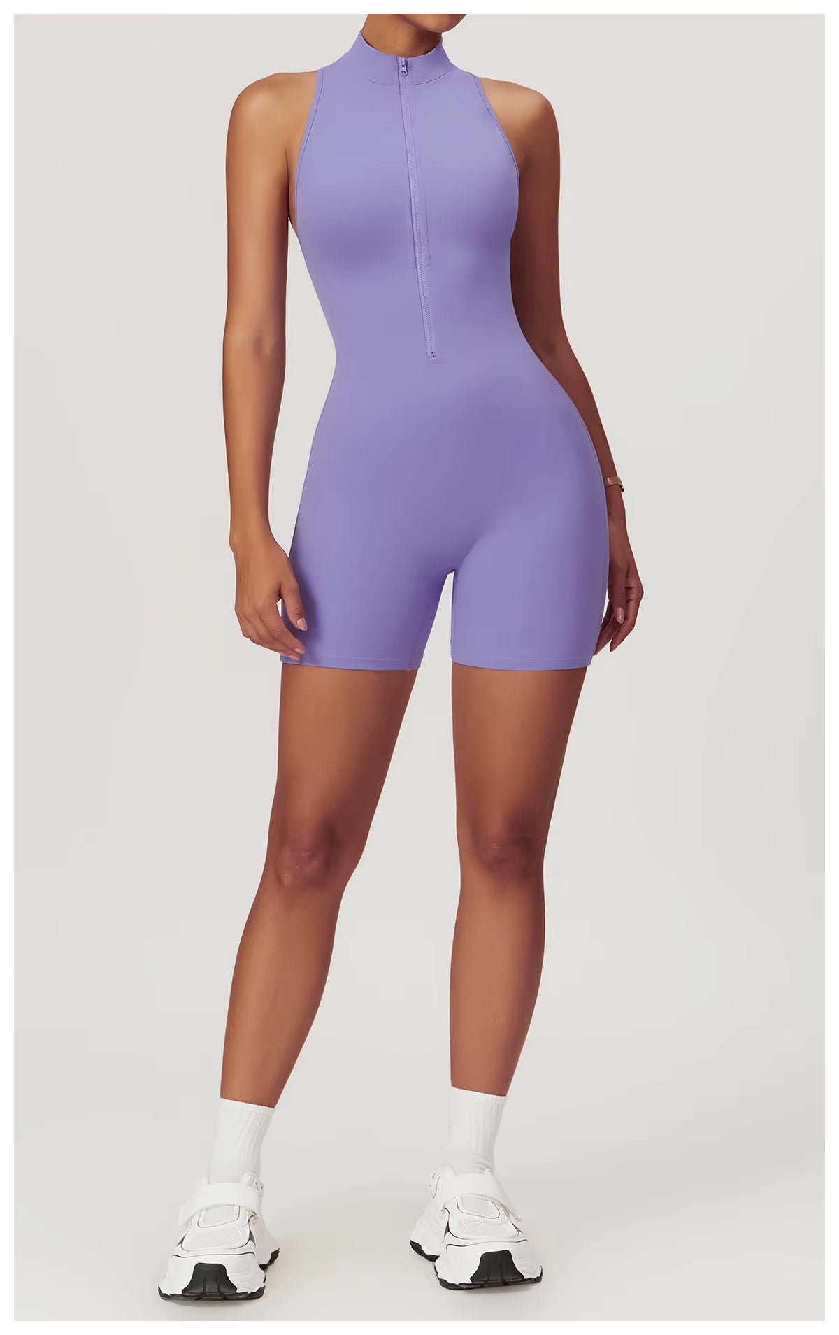 Women’s Sleeveless Jumpsuit, Tight-Fit Sportswear, Naked-Feel Bodysuit, All-in-One Casual Fitness Outfit, Athletic Wear