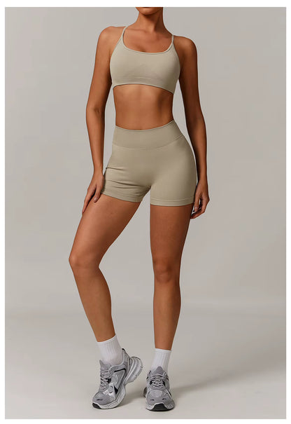 Seamless 2/3 Piece Yoga Set Women’s Gym Wear Fitness Training Outfit Sports Bra High-Waisted Leggings