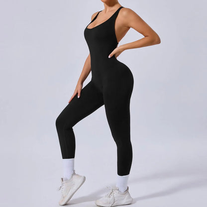 Padded Sports Jumpsuit, Women’s Fitness Gym Bodysuit, Women’s Sports Tracksuit, Athletic Activewear in Grey, Navy Blue, Beige, Coffee and Black