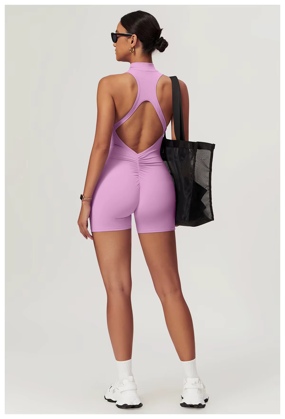 Women’s Sleeveless Jumpsuit, Tight-Fit Sportswear, Naked-Feel Bodysuit, All-in-One Casual Fitness Outfit, Athletic Wear