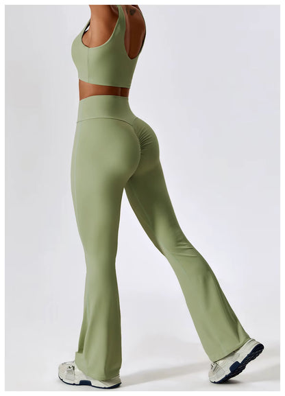 2-Piece Seamless Yoga Set: Women's Sportswear, Athletic Training Clothes, Gym Leggings & Fitness Sports Bra / Long Sleeve Crop Top