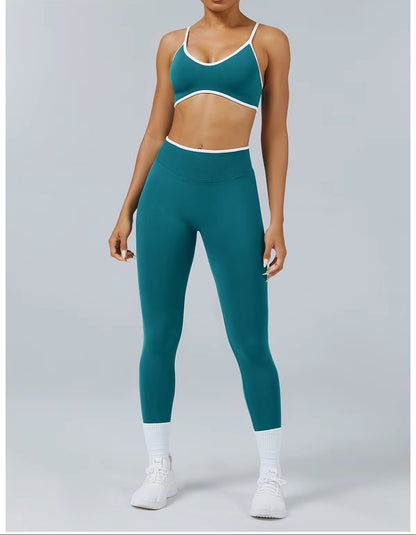Seamless Women’s Yoga Set, Gym Wear Scrunch Bum Leggings, Padded Sports Bras, Tank Top, Fitness Workout Outfit, Sportswear Set