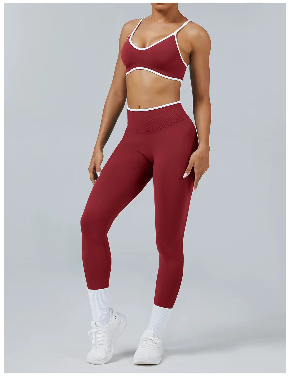 Seamless Women’s Yoga Set, Gym Wear Scrunch Bum Leggings, Padded Sports Bras, Tank Top, Fitness Workout Outfit, Sportswear Set