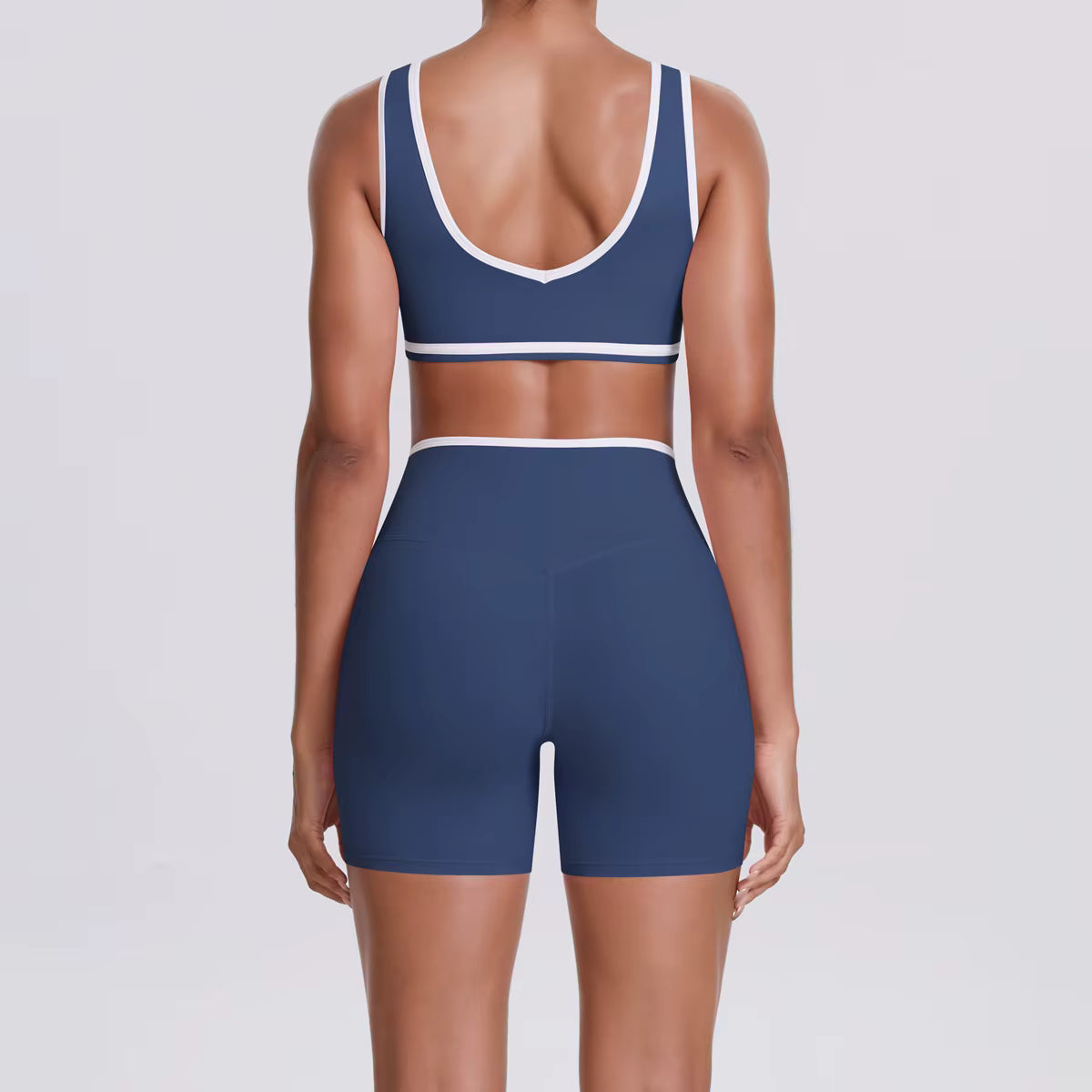 Women’s Two-Piece Gym Workout Set – Sports Bra and Shorts Yoga Set, Quick-Dry Fitness Wear, Athletic Sports Bra Outfit for Women