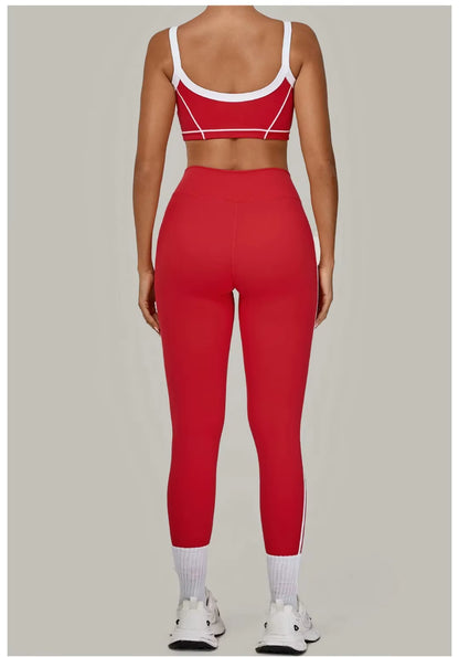 Women’s 2-Piece Yoga Set: Sports Bra with Removable Padding and High-Waisted Leggings for Fitness, Running, and Training