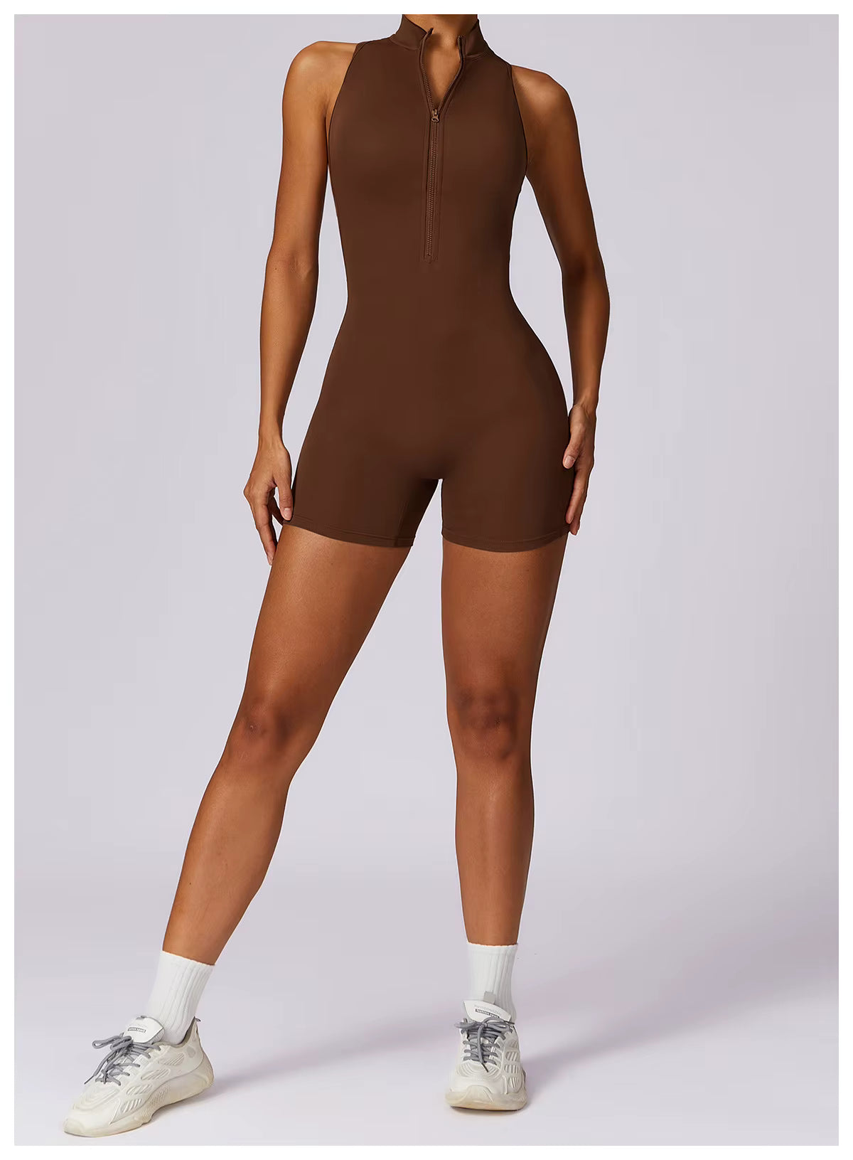 Women’s Sleeveless Jumpsuit, Tight-Fit Sportswear, Naked-Feel Bodysuit, All-in-One Casual Fitness Outfit, Athletic Wear