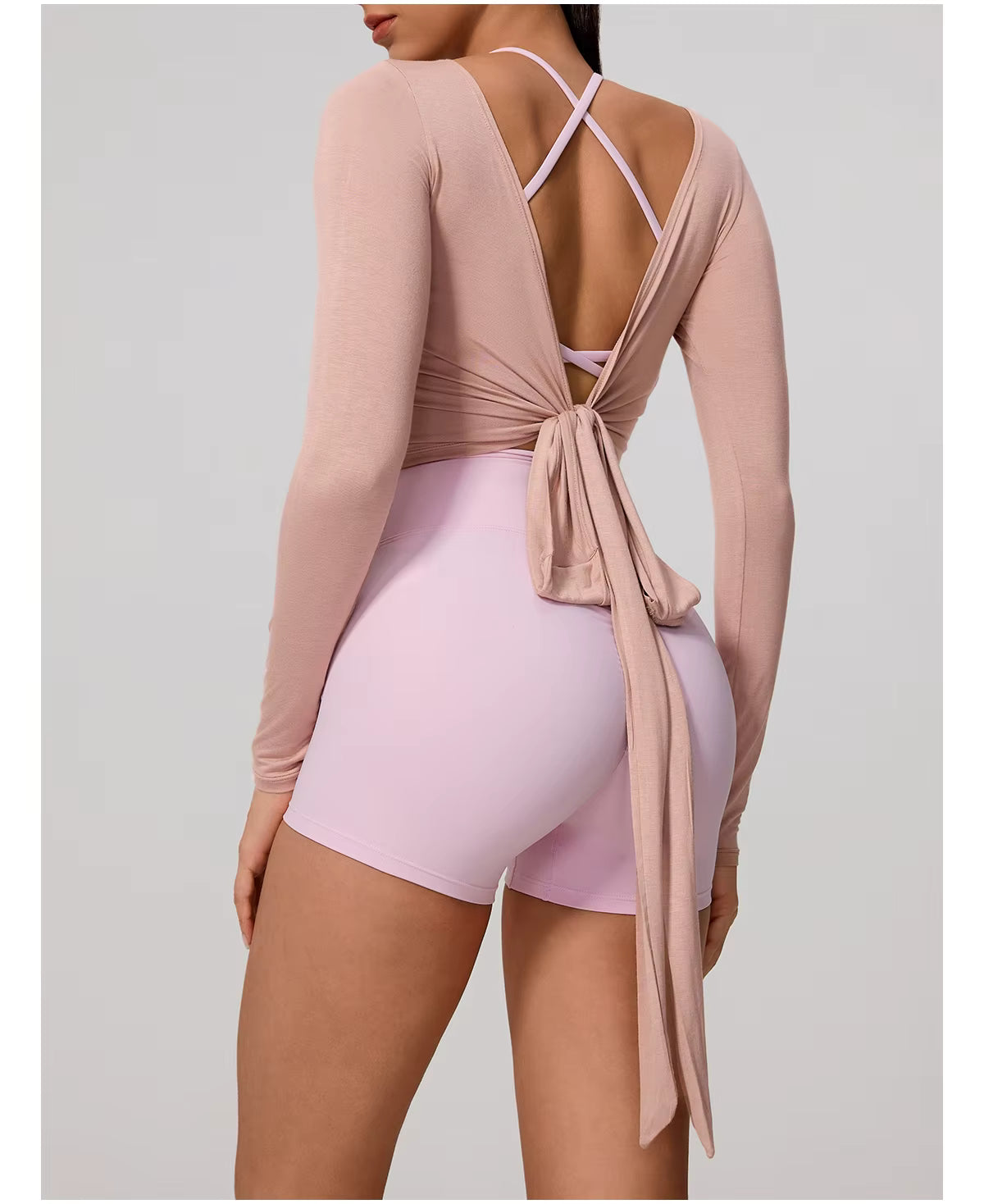 New women’s long sleeve one-piece yoga bodysuit, premium training yoga wear, ballet wrap top for women, gym sports top.