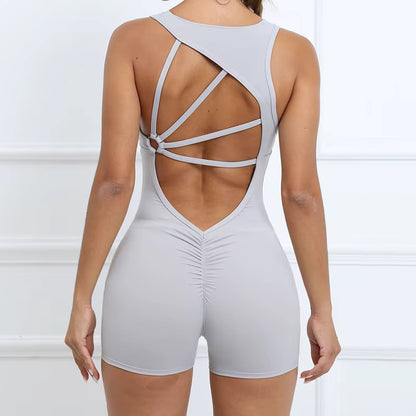 Cloud Rise Sexy Back Yoga Jumpsuit, Women’s One-Piece Gym Sports Fitness Bodysuit, Running Workout Jumpsuit, Activewear Outfit