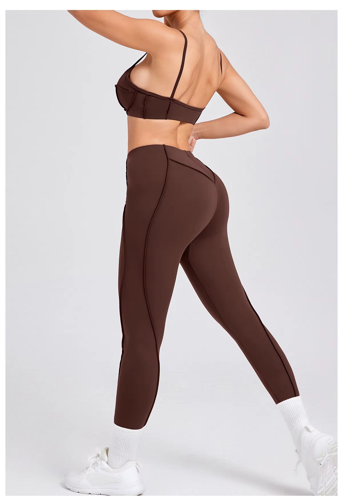 Yoga Sports Fitness Set, High-Waisted Hip-Lifting Leggings, Open-Back Sports Bra, Casual Running Workout Gym Outfit, Sexy Women’s Activewear Set