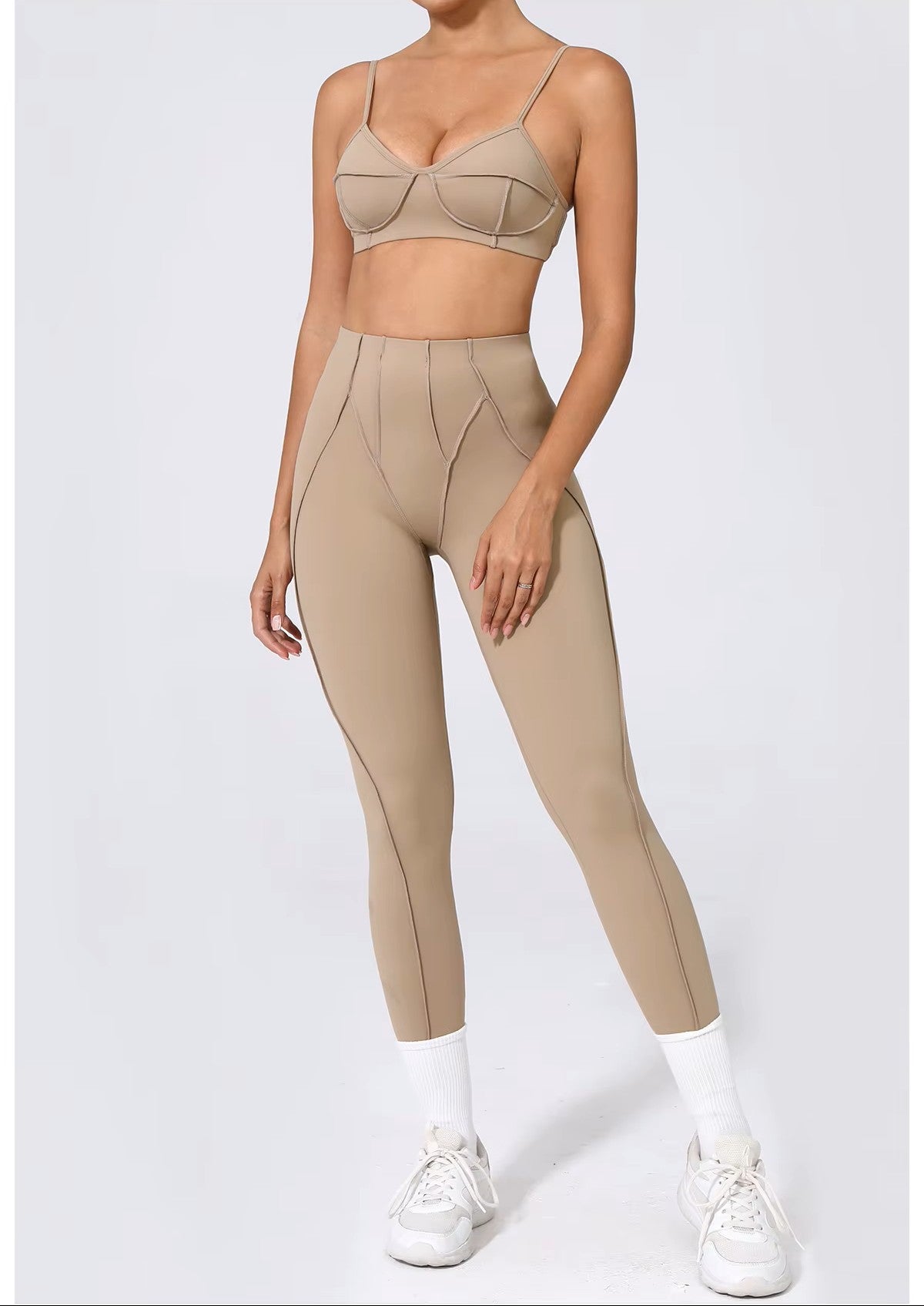 Yoga Sports Fitness Set, High-Waisted Hip-Lifting Leggings, Open-Back Sports Bra, Casual Running Workout Gym Outfit, Sexy Women’s Activewear Set