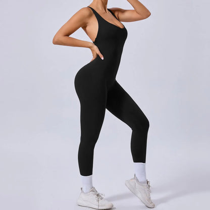 Padded Sports Jumpsuit, Women’s Fitness Gym Bodysuit, Women’s Sports Tracksuit, Athletic Activewear in Grey, Navy Blue, Beige, Coffee and Black