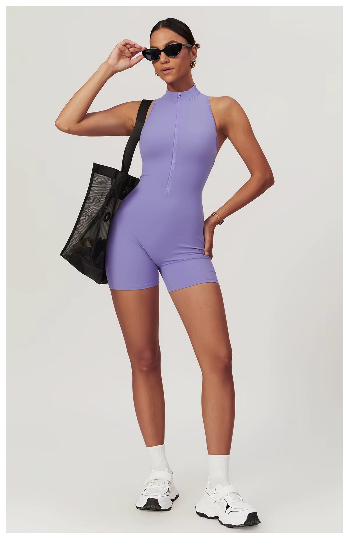 Women’s Sleeveless Jumpsuit, Tight-Fit Sportswear, Naked-Feel Bodysuit, All-in-One Casual Fitness Outfit, Athletic Wear