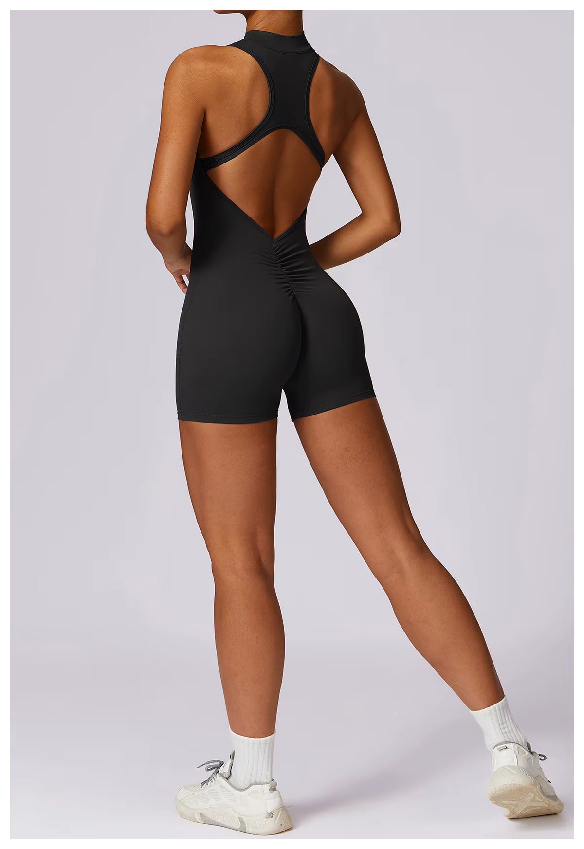 Women’s Sleeveless Jumpsuit, Tight-Fit Sportswear, Naked-Feel Bodysuit, All-in-One Casual Fitness Outfit, Athletic Wear