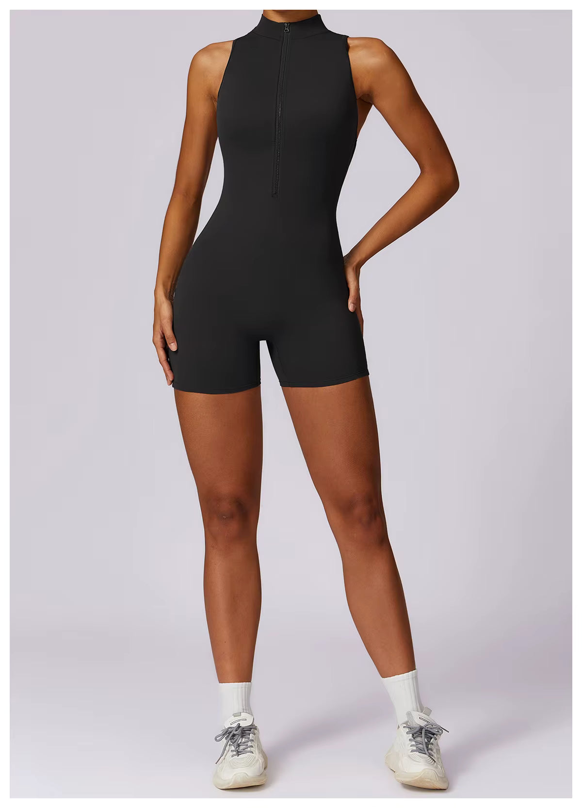 Women’s Sleeveless Jumpsuit, Tight-Fit Sportswear, Naked-Feel Bodysuit, All-in-One Casual Fitness Outfit, Athletic Wear