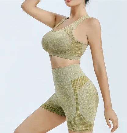 Women’s Yoga Shorts Gym Set – Sports Bras, Workout Tops for Women, Yoga Clothing, Fitness Leggings, Seamless Gym Set, Yoga Outfit Sets