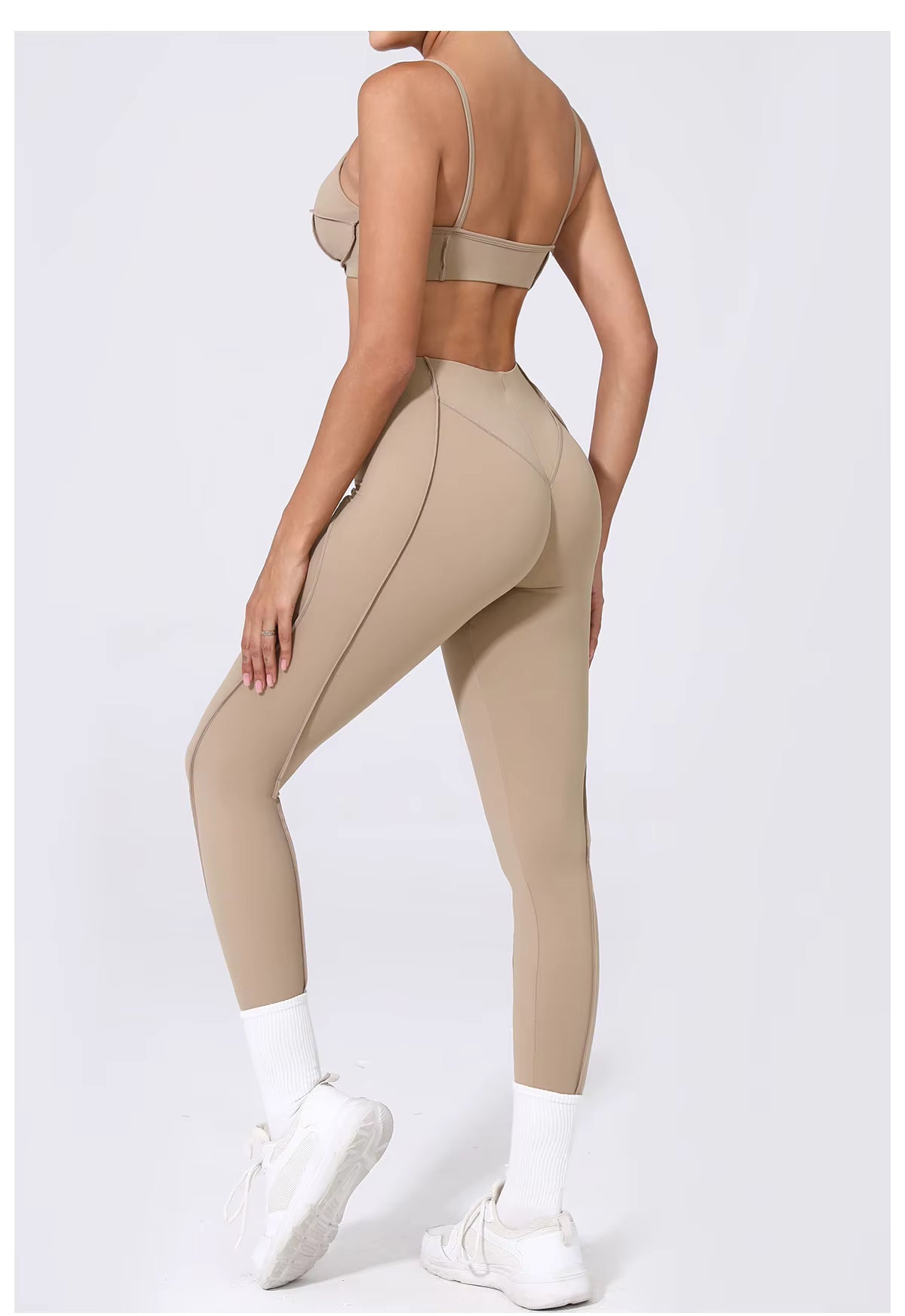 Yoga Sports Fitness Set, High-Waisted Hip-Lifting Leggings, Open-Back Sports Bra, Casual Running Workout Gym Outfit, Sexy Women’s Activewear Set