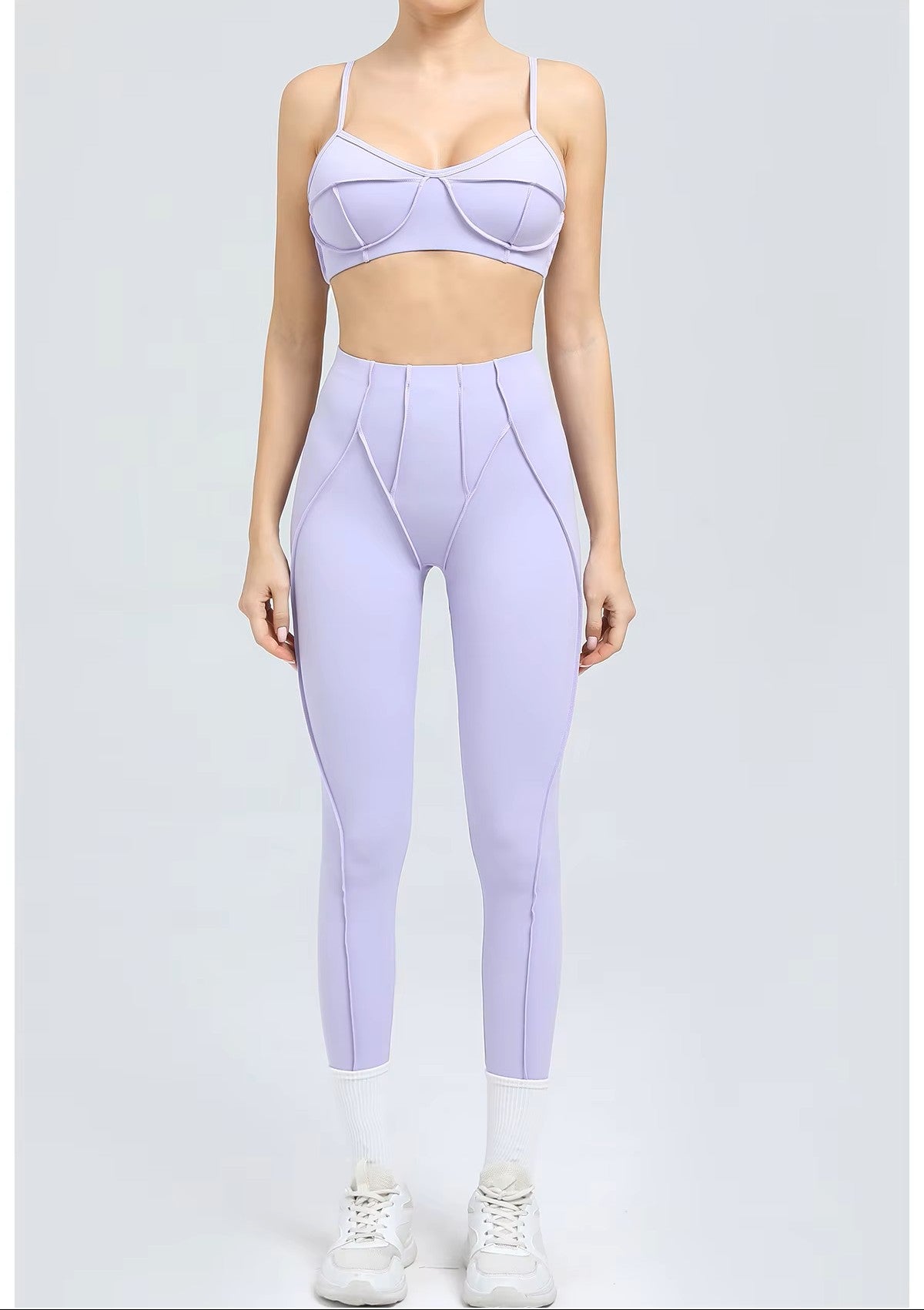 Yoga Sports Fitness Set, High-Waisted Hip-Lifting Leggings, Open-Back Sports Bra, Casual Running Workout Gym Outfit, Sexy Women’s Activewear Set