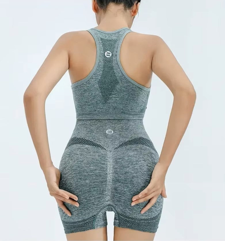 Women’s Yoga Shorts Gym Set – Sports Bras, Workout Tops for Women, Yoga Clothing, Fitness Leggings, Seamless Gym Set, Yoga Outfit Sets