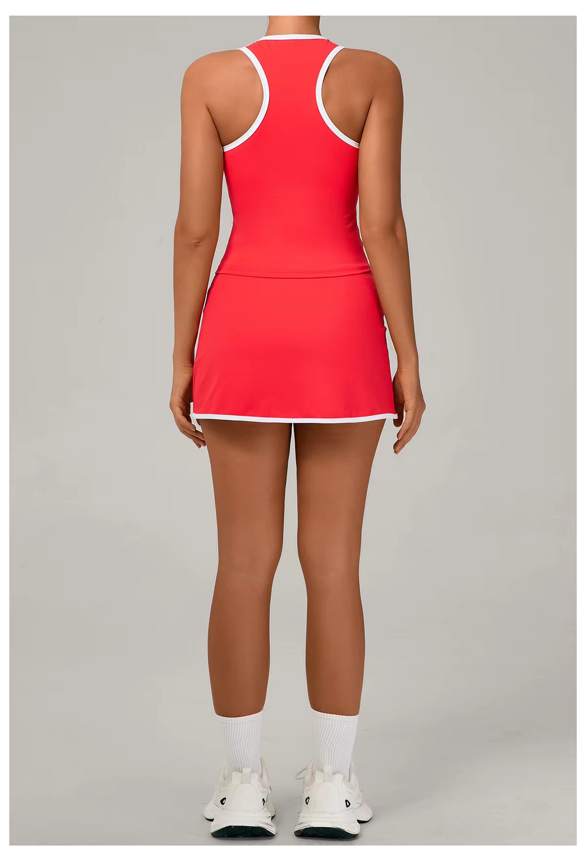 2-Piece Women’s Yoga Gym Set – Sports Vest and Short Skirt Tracksuit, Workout Training Outfit, Running and Gym Sportswear