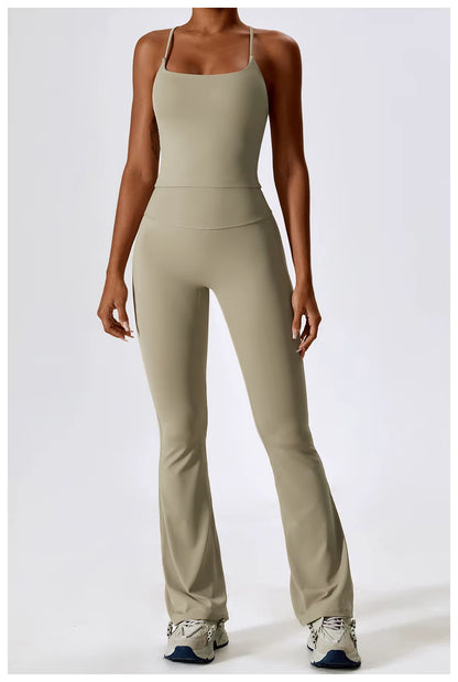 2-Piece Seamless Yoga Set: Women's Sportswear, Athletic Training Clothes, Gym Leggings & Fitness Sports Bra / Long Sleeve Crop Top