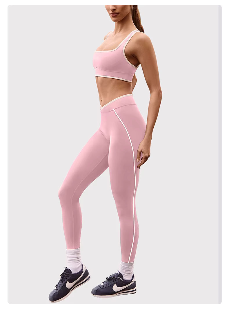 Women’s Yoga Set: Comfortable Top and Tummy-Control Compression Shorts for Gym and Fitness