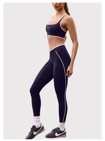 Women’s Yoga Set: Comfortable Top and Tummy-Control Compression Shorts for Gym and Fitness