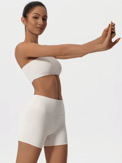 Ctenkevet Two-Piece Women’s Fitness Sports Set, Workout Yoga Outfit, Strapless Sports Bra, Women’s 2-Piece Gym Set, Crop Top Athletic Wear