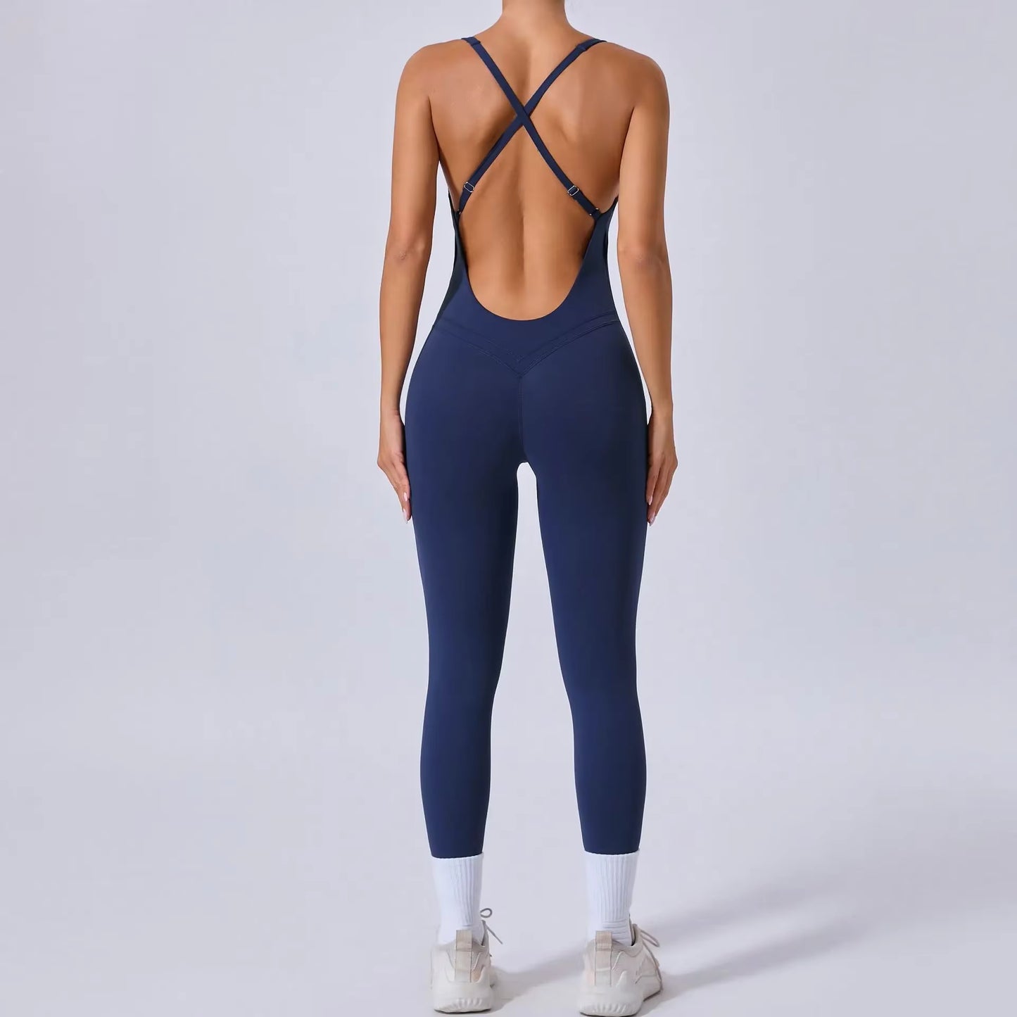 Padded Sports Jumpsuit, Women’s Fitness Gym Bodysuit, Women’s Sports Tracksuit, Athletic Activewear in Grey, Navy Blue, Beige, Coffee and Black