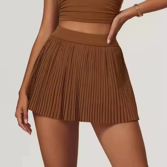 Women’s Fashion 2-in-1 Pleated Tennis & Golf Skirt – Fitness Outfit with Inner Pocket, Sexy Feminine Style