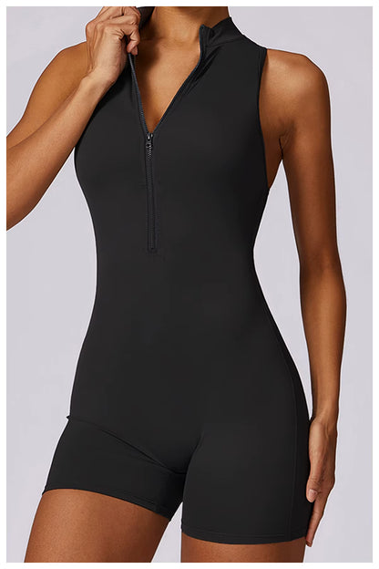 Women’s Sleeveless Jumpsuit, Tight-Fit Sportswear, Naked-Feel Bodysuit, All-in-One Casual Fitness Outfit, Athletic Wear