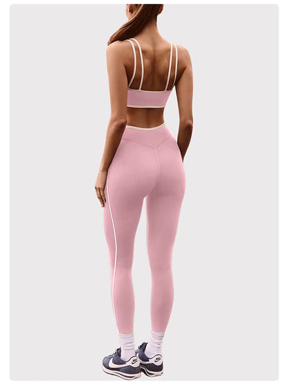 Women’s Yoga Set: Comfortable Top and Tummy-Control Compression Shorts for Gym and Fitness