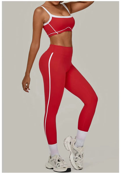 Women’s 2-Piece Yoga Set: Sports Bra with Removable Padding and High-Waisted Leggings for Fitness, Running, and Training