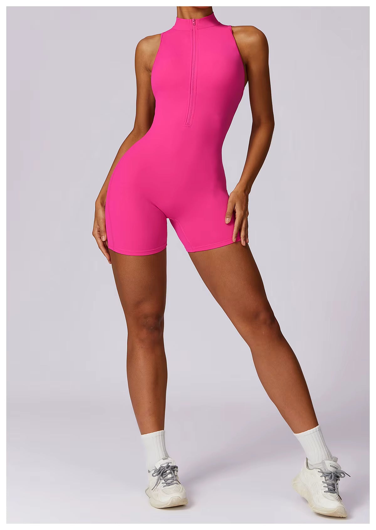 Women’s Sleeveless Jumpsuit, Tight-Fit Sportswear, Naked-Feel Bodysuit, All-in-One Casual Fitness Outfit, Athletic Wear
