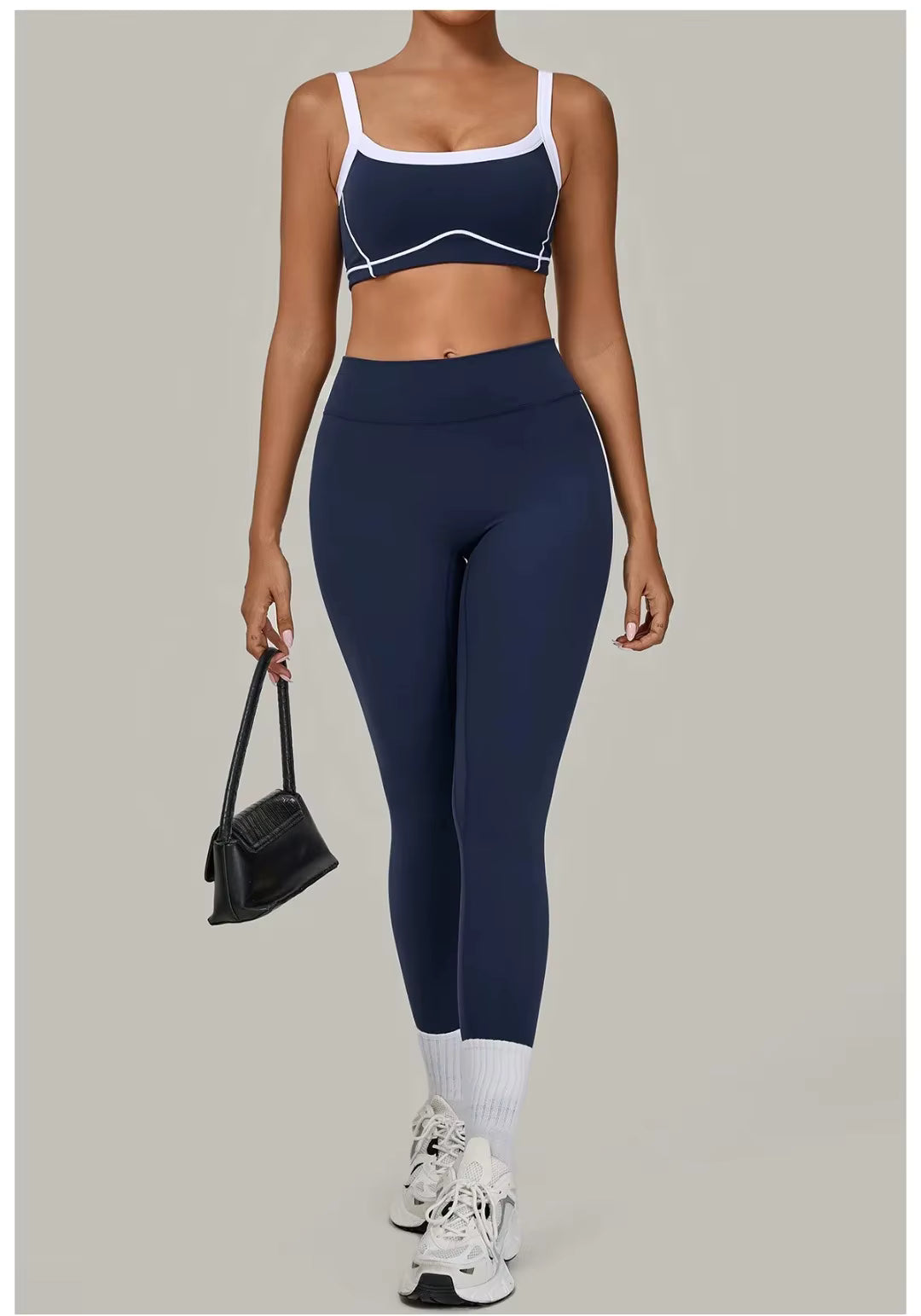 Women’s 2-Piece Yoga Set: Sports Bra with Removable Padding and High-Waisted Leggings for Fitness, Running, and Training