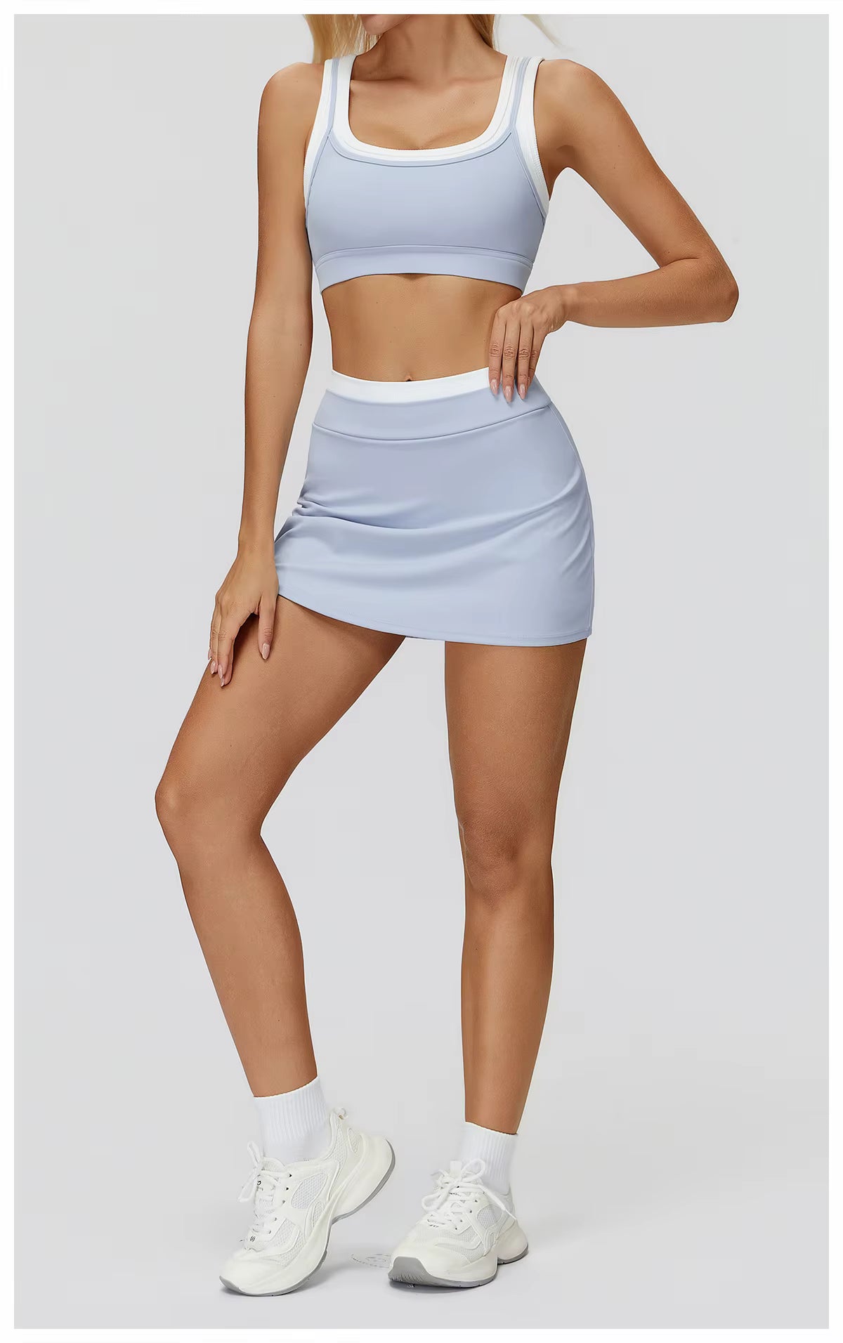 2-Piece Color Block Women’s Yoga Set, High-Waisted Casual Versatile Fitness Outfit, Fashion Sports Bra and Gym Leggings Activewear